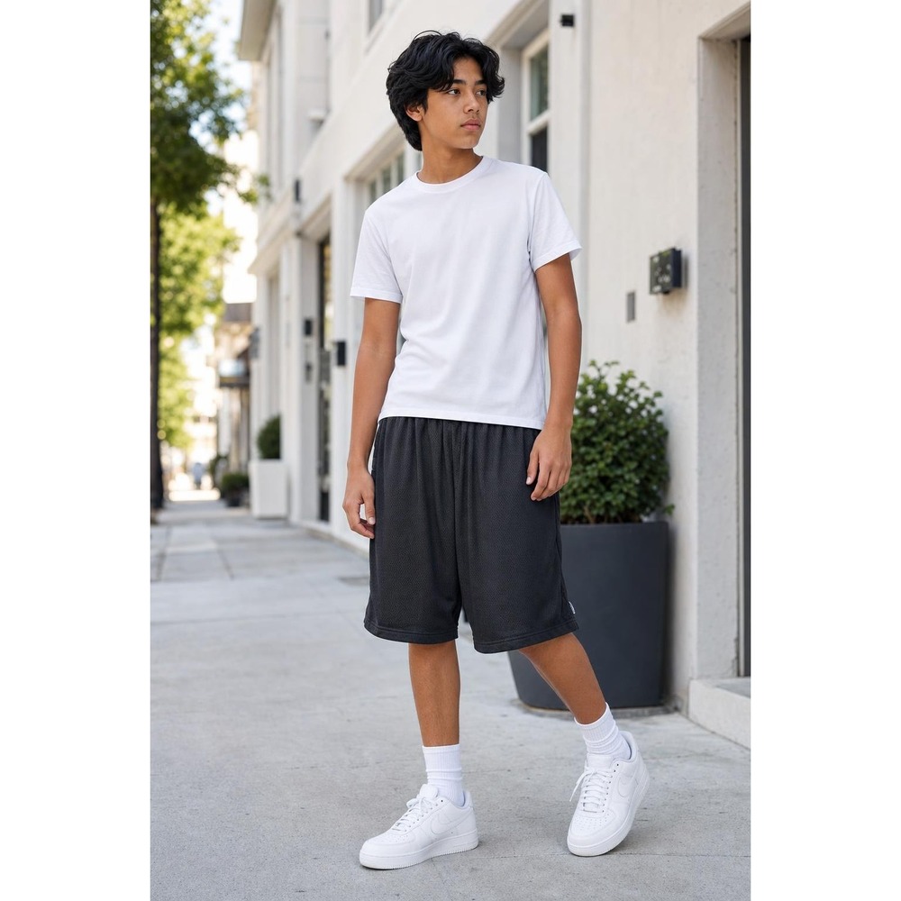 Pro Club Mesh Basketball Shorts Boys 2XL Black Athletic Gym Streetwear
